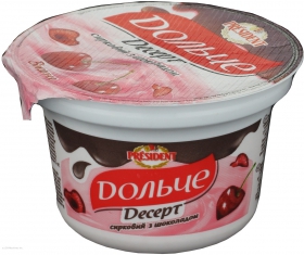 Десерт творожный с шоколадом Дольче вишня 4% 200г Украина