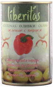 Оливки зелені з перц.Liberitas 300г х24