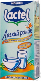 Молоко Лактель Легкое утро низколактозное 1.5% 1л Украина