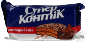 Печенье-Сэндвич Супер Контик шоколадный вкус 100г Украина