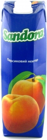 Нектар Сандора персиковый с мякотью стерилизованный 1л Украина