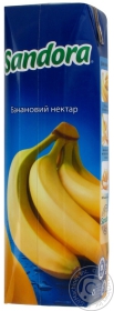 Нектар Сандора банановый с мякотью стерилизованный 1л Украина
