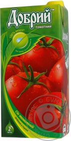 Сок Добрый томатный с мякотью восстановленный 2л Украина