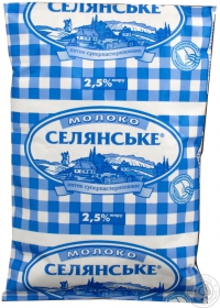 Молоко Селянское ультрапастеризованное 2.5% 900г тетрапакет Украина