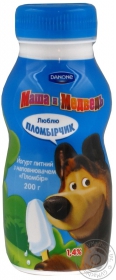 Йогурт питний 1,4% Маша і Медвідь зі смаком пломбіру пластикова пляшка 200г