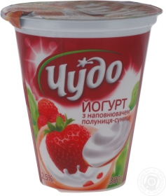 Йогурт Чудо клубника-земляника 2.5% 300г Украина