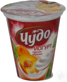 Йогурт Чудо персик-абрикос 2.5% 300г Украина