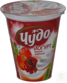 Йогурт 2,5% живий Чудо вишня-черешня моностакан 300г