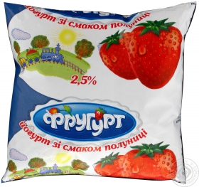 Йогурт 2,5% Фругурт Полуниця п/е 400г