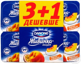 Йогурт Живинка персик-маракуйя 1.5% 115г х 4 шт Украина