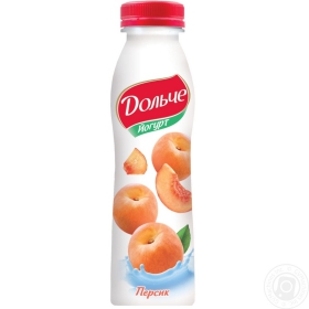 Йогурт Дольче питьевой персик 2.5% 300г Украина