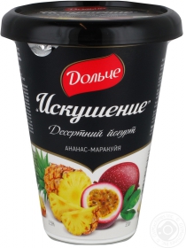 Йогурт Десертний 2,5% Дольче President Спокуса ананас-маракуйя ст.330г
