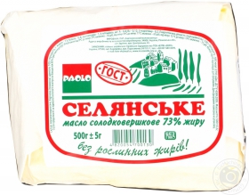 Масло сол. верш. Селянське 73% Paolo 0,5кг