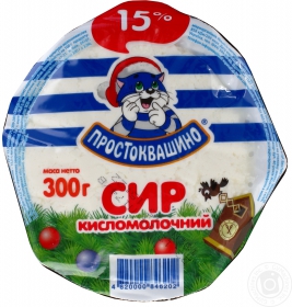 Творог Простоквашино зернистый кисломолочный 15% 300г Украина