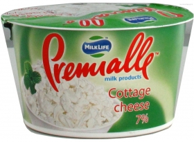 Сир зернистий Premialle 7% стакан 150г