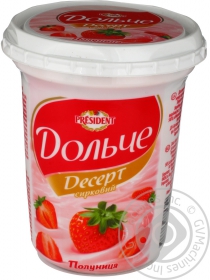 Десерт творожный Дольче клубника 4% 400г Украина