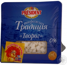 Твогог Президент Творожная традиция 0% 200г Украина