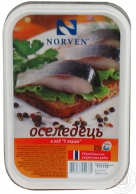 Сельдь Norven филе-кусочки в масле 5 перцев 500г Украина