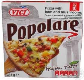 Піца Popolare з шинкою та печерицями Vici 315г