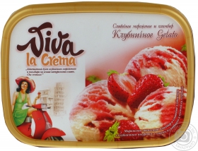 Морозиво Полуничне Gelato Viva la Crema 559г