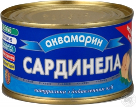Сардинелла Аквамарин натуральная с добавлением масла 240г Украина