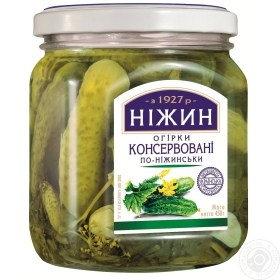 Огурцы Нежин консервированные по-нежински 450г Украина