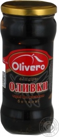 Оливки чорні Olivero без кісточок бочкові 350г
