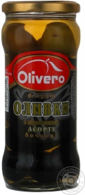 Оливки Olivero Асорті з кісточками бочкові 350г
