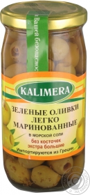 Оливки Kalimera зелені легко мариновані без кісточки 370мл