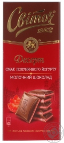 Шоколад молочный Свиточ Клубничный йогурт плиточный 90г Украина