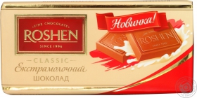 Шоколад экстрамолочный Рошен Классик 100г плиточный Украина
