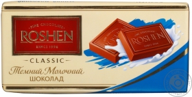Шоколад темный молочный Рошен Классик 100г плиточный Украина