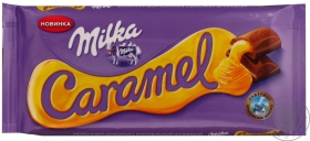 Шоколад з начинкою Карамель Milka 100г