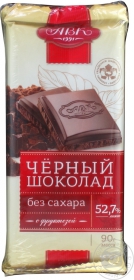 Шоколад черный АВК без сахара с фруктозой 90г плиточный Украина