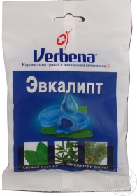 Льодяники Verbena Евкаліпт Пініа з травами та вітаміном С 60г