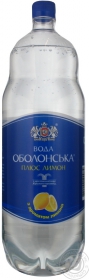 Вода Оболонская газированная с ароматом лимона пластиковая бутылка 2000мл Украина