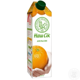 Нектар Наш Сок Тропическая Серия апельсиновый неосветленный пастеризованный 950мл Украина