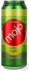 Напій сильногазований безалкогольний Мята-Лайм Mojo 0,5л