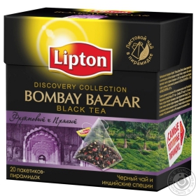Чай чорний зі спеціями Bombay Baz Lipton пакет з/я 2г*12шт