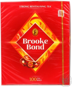 Чай чорний байховий Brook Bond пакет з/я 1,8г*100шт