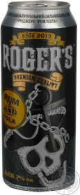 Напій слабоалкогольний газований Rogers Ром-Кола з/б 0,5л