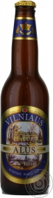 Пиво світле нефільтроване пастеризоване пшеничне Vilniaus alus 5% об 0,33л