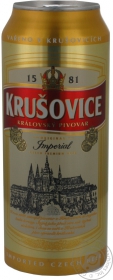 Пиво Krusovice светлое 5% 500мл Чехия