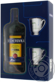 Настоянка Becherovka 38% сувенірна упаковка 0,5л