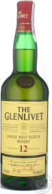 Віскі The Glenlivet single malt 40% 12років в шкіряній коробці 0,7л