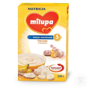 Каша детская Нутриция Милупа рисовая молочная с бананом 230г Польша