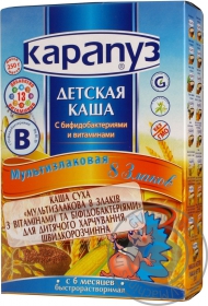 Каша детская Карапуз мультизлаковая с бифидобактериями 250г Украина