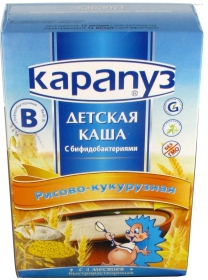 Каша детская Карапуз рисово-кукурузная с бифидобактериями 250г Украина