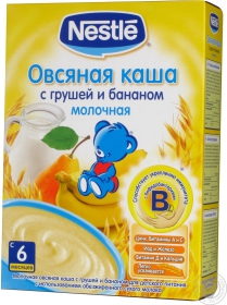 Каша детская Нестле овсяная молочная с грушей и бананом 250г Россия
