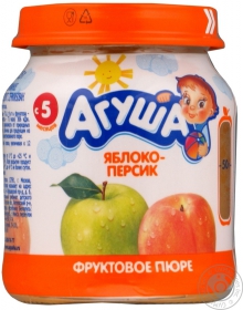 Пюре Агуша фруктовое яблоко-персик детское 115г Россия